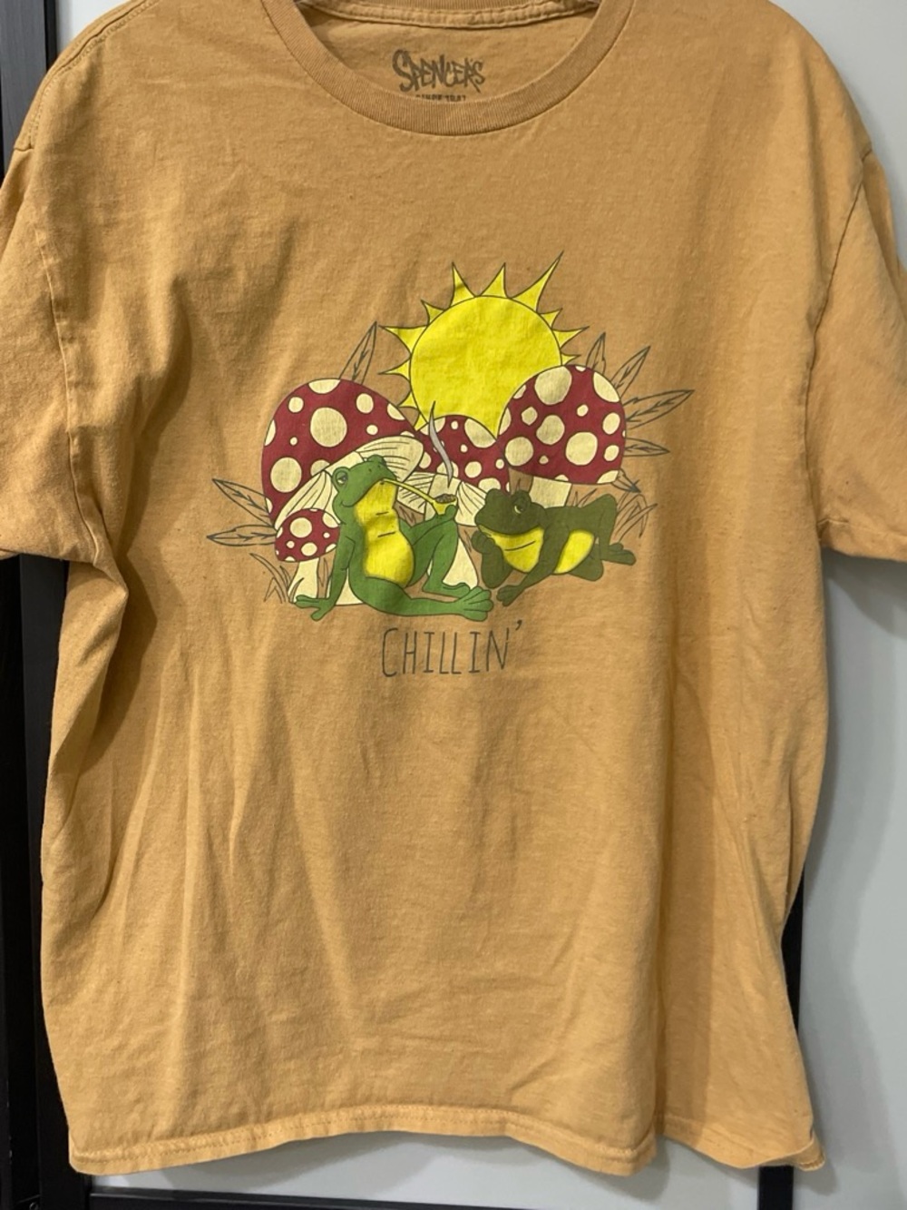 Spencer's Mustard Yellow 'Chillin'' Frog Graphic Tee